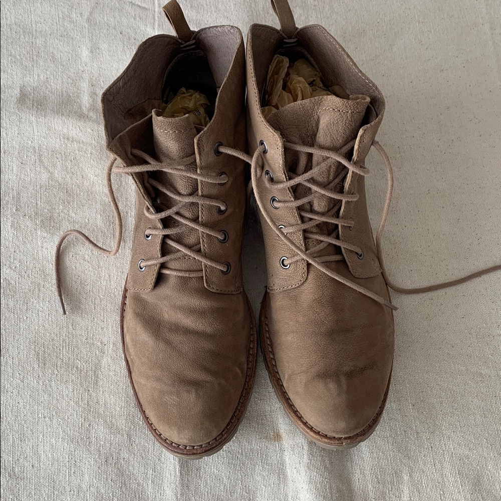 Summer | Sam Edelman Soft Leather Lace-Up Boots in Tan with New SVIG Soles